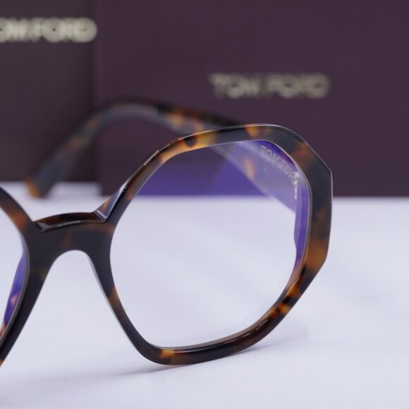 Tom Ford FT5967-B 052 Geometric Eyeglasses 53mm – Havana/Blue Light Block - Picture 4 of 9